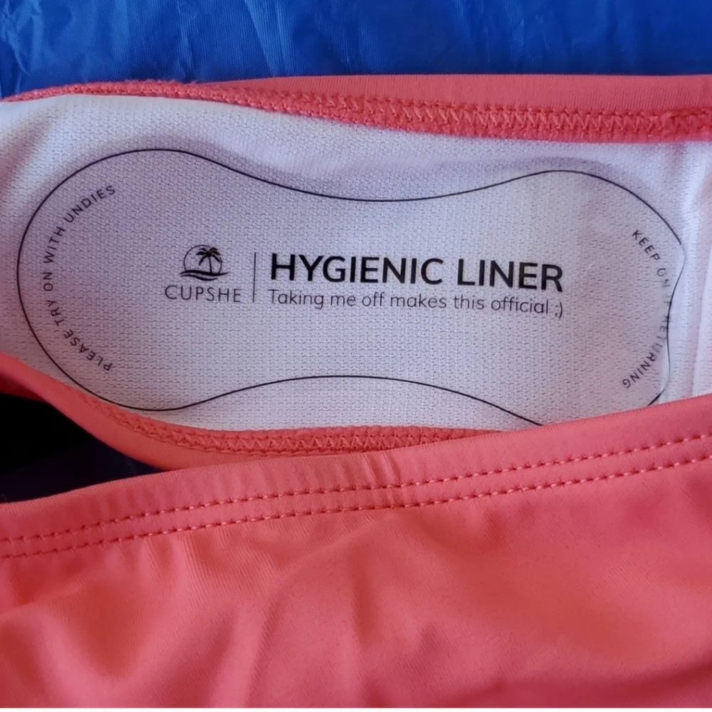 NWT Cupshe high waist bikini bottom 💗 Coral Pink, sz Medium💗 original package - Picture 5 of 8